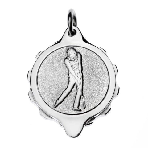 Stainless Steel Golfer Pendant on a 22