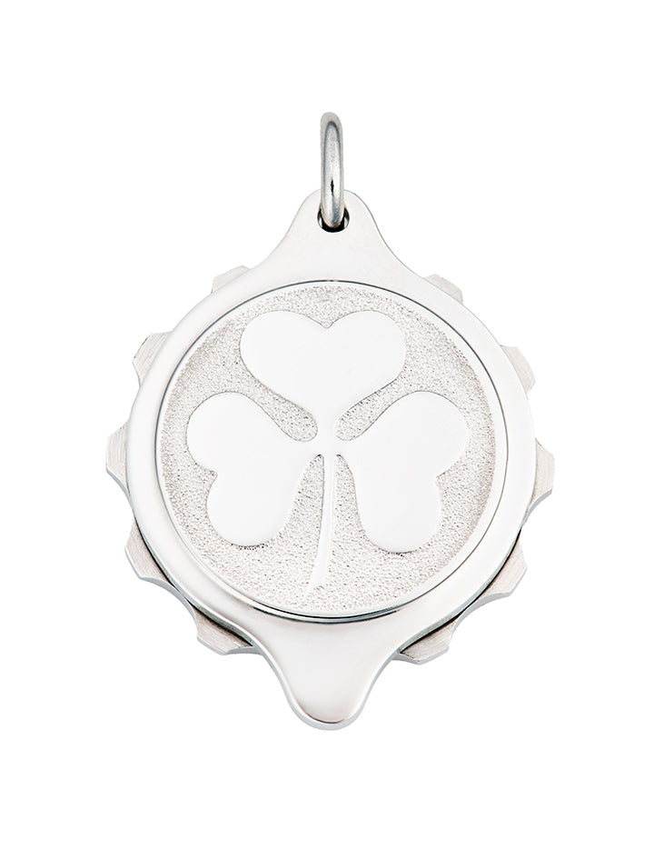 Stainless Steel Pendant with Shamrock on 22