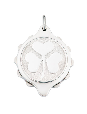 Stainless Steel Pendant with Shamrock on 22