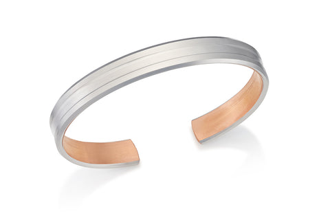 Copper Bangle - Rhodium Plated - Code 913