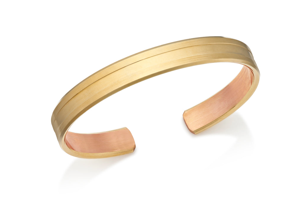 Copper Bangle Gold Plated Plain  - Code 912