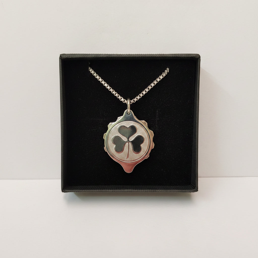 Stainless Steel Pendant with Shamrock on 22