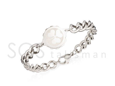 GENTS STEEL BRACELET WITH SHAMROCK DESIGN 235122