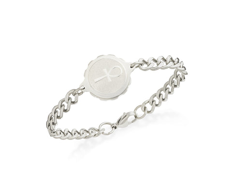 235 535 GENTS STAINLESS STEEL BRACELET WITH COPTIC CROSS/ANKH
