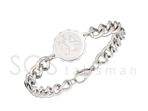 235 566 LADIES STEEL BRACELET WITH WELSH DRAGON DESIGN - NEW !