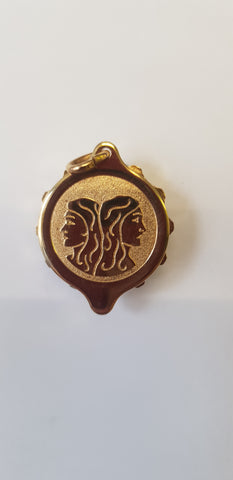 GOLD TONE ZODIAC GEMINI 222312 WITH 22