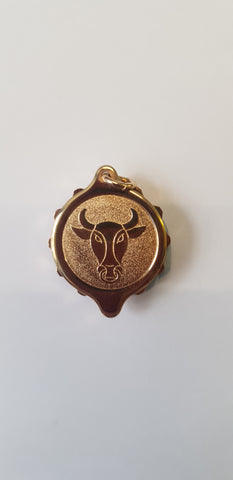 GOLD TONE ZODIAC SIGN WITH TAURUS 222311