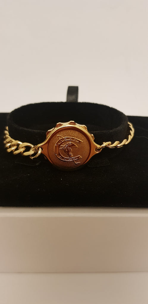 GOLD TONE LADIES BRACELET WITH HORSESHOE 232338