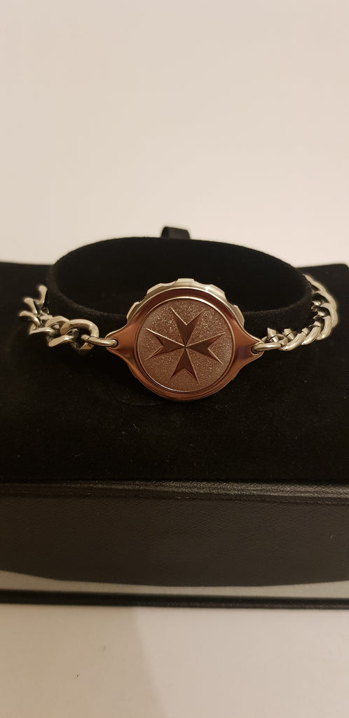 LADIES STEEL BRACELET WITH ST JOHN/MALTESE CROSS 235531