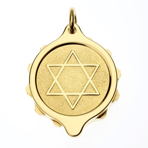 Gold Plated Star of David Pendant with 22