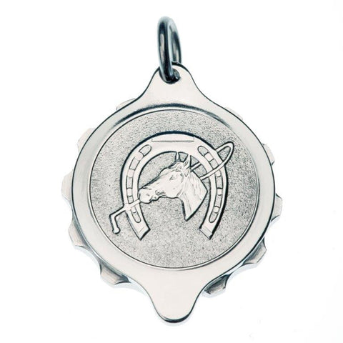 Stainless Steel  Horseshoe Pendant with 22
