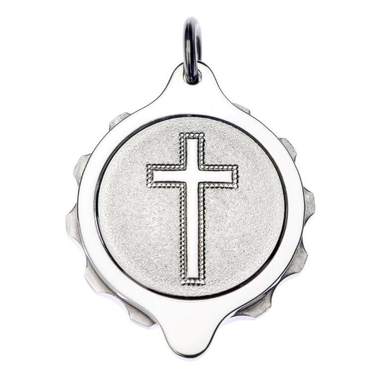 Stainless Steel Christian Cross on 22