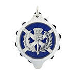 Chrome Plated (Coloured Pendant with chain) - Scottish Thistle 112