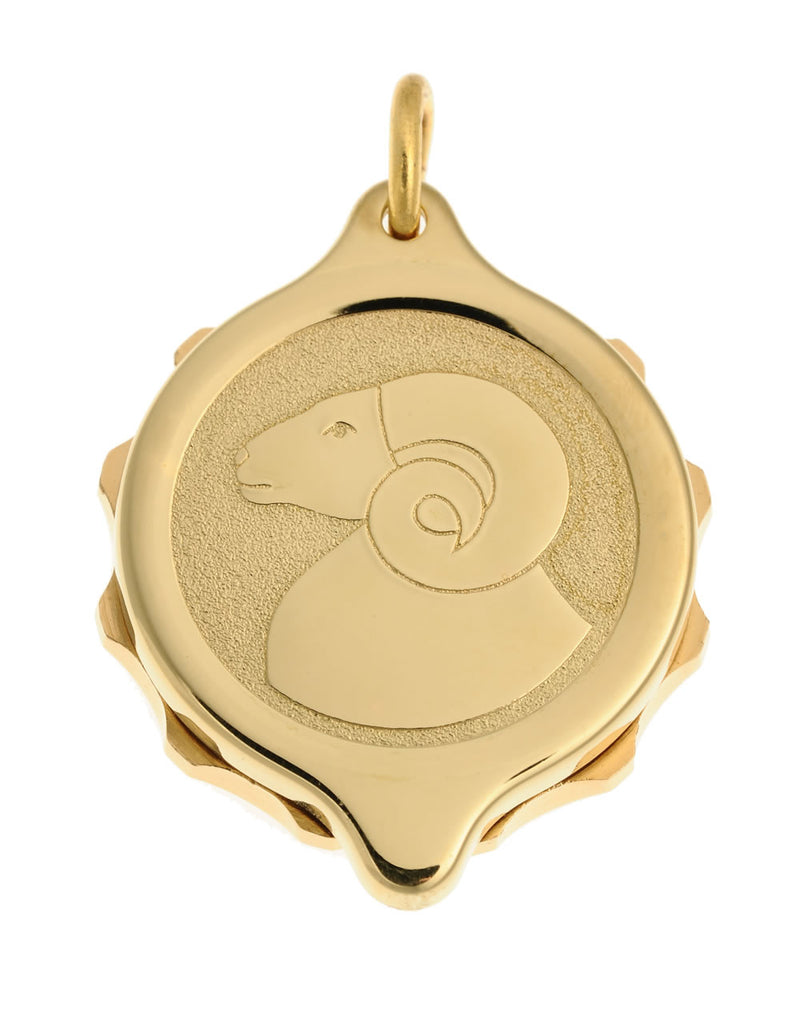 Gold Plated Zodiac Pendant with 22