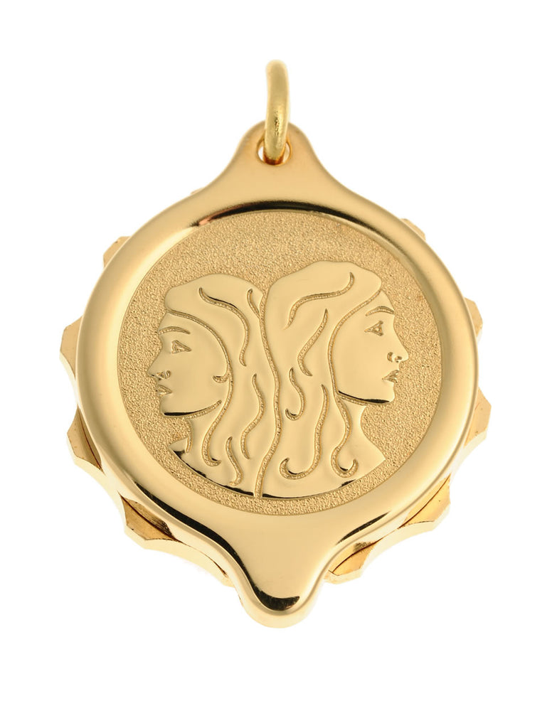 Gold Plated Zodiac Pendant with 22