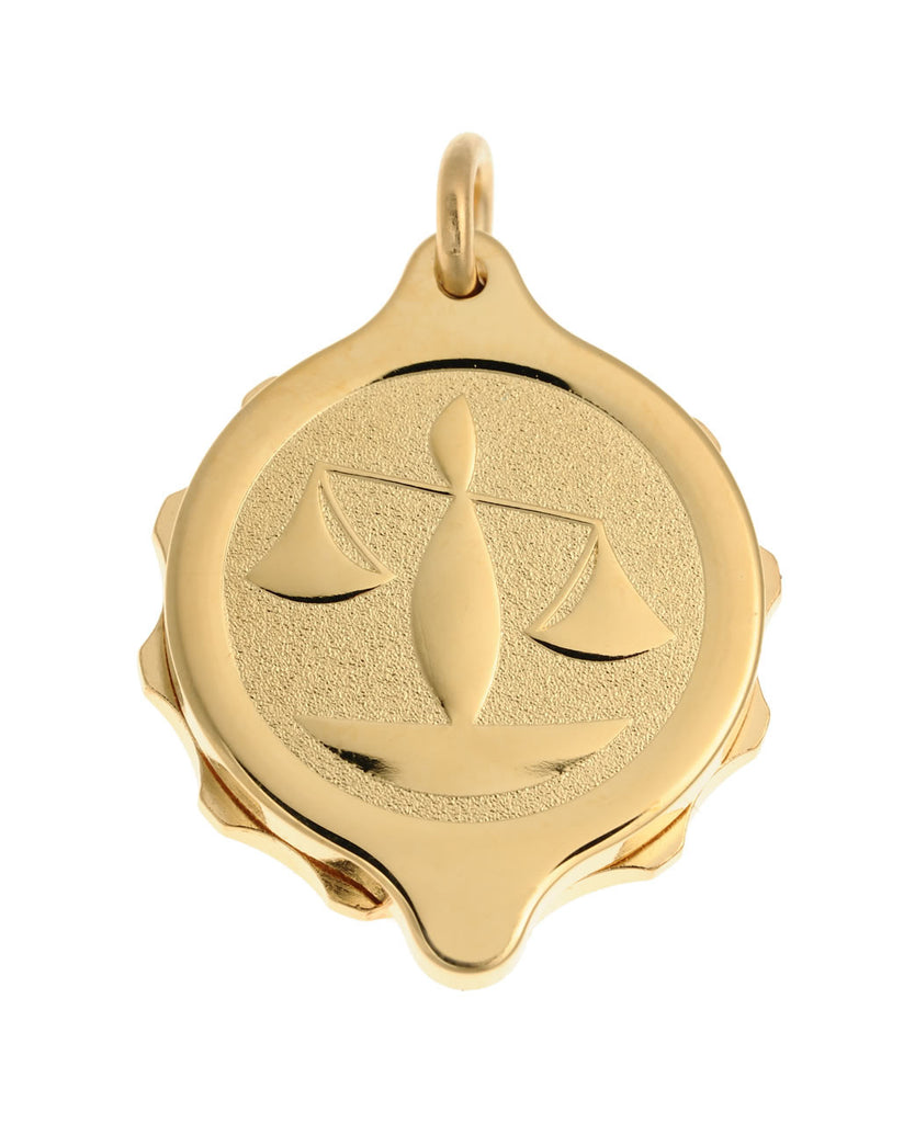 Gold Plated Zodiac Pendant with 22