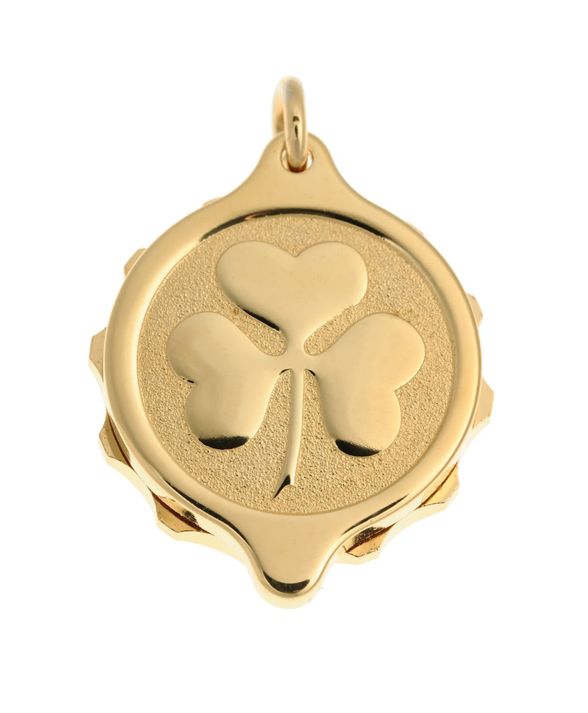 Gold Plated Shamrock Pendant with 22