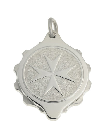 Stainless Steel St John / Malta Cross Pendant on 22