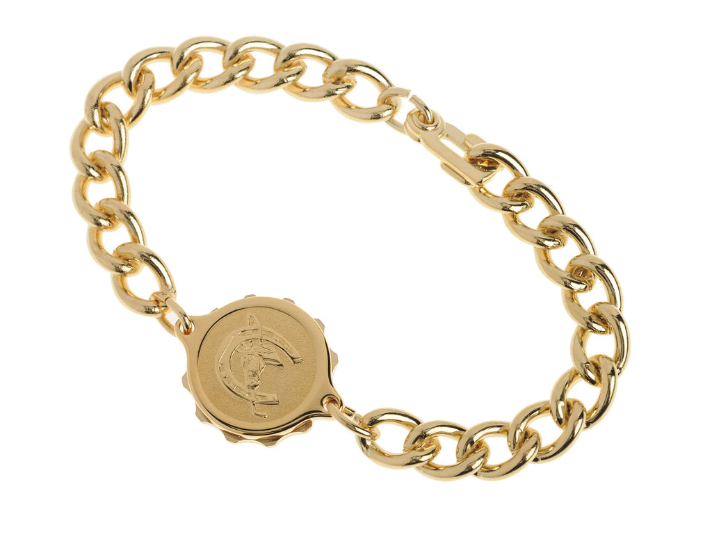 GENTS GOLD TONE BRACELET WITH HORSESHOE  232337