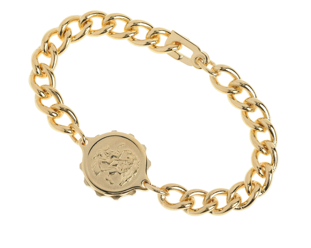 GENTS Gold Plated St George & Dragon Bracelet 232361