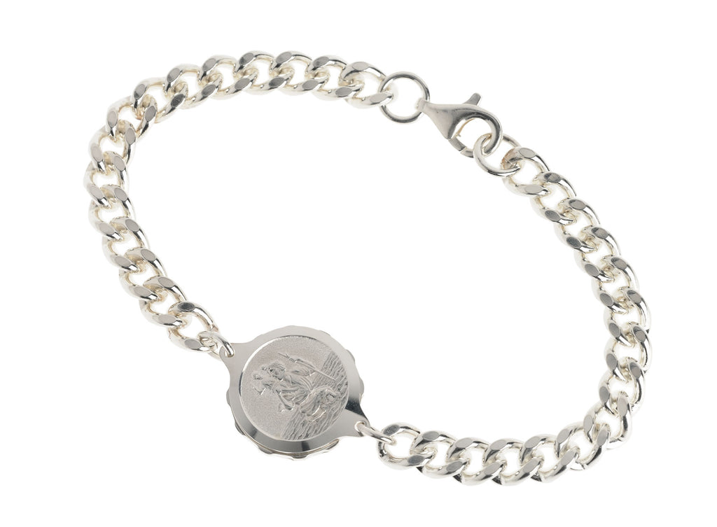 Sterling Silver Bracelet with St Christopher Capsule – SOS Talisman