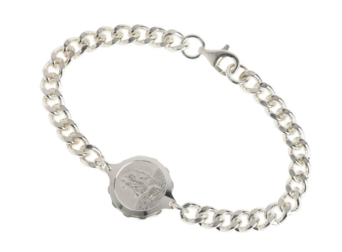 Sterling Silver Bracelet with St Christopher Capsule
