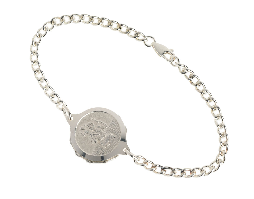 Sterling Silver Bracelet with St Christopher Capsule